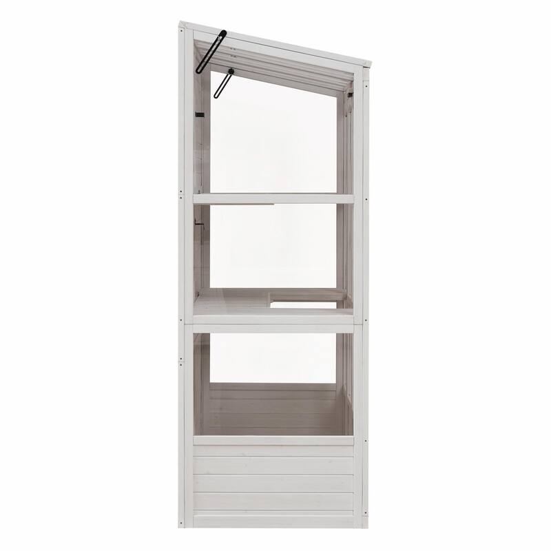 Walk-in Outdoor Greenhouse with 4 Skylights and Folding Shelves