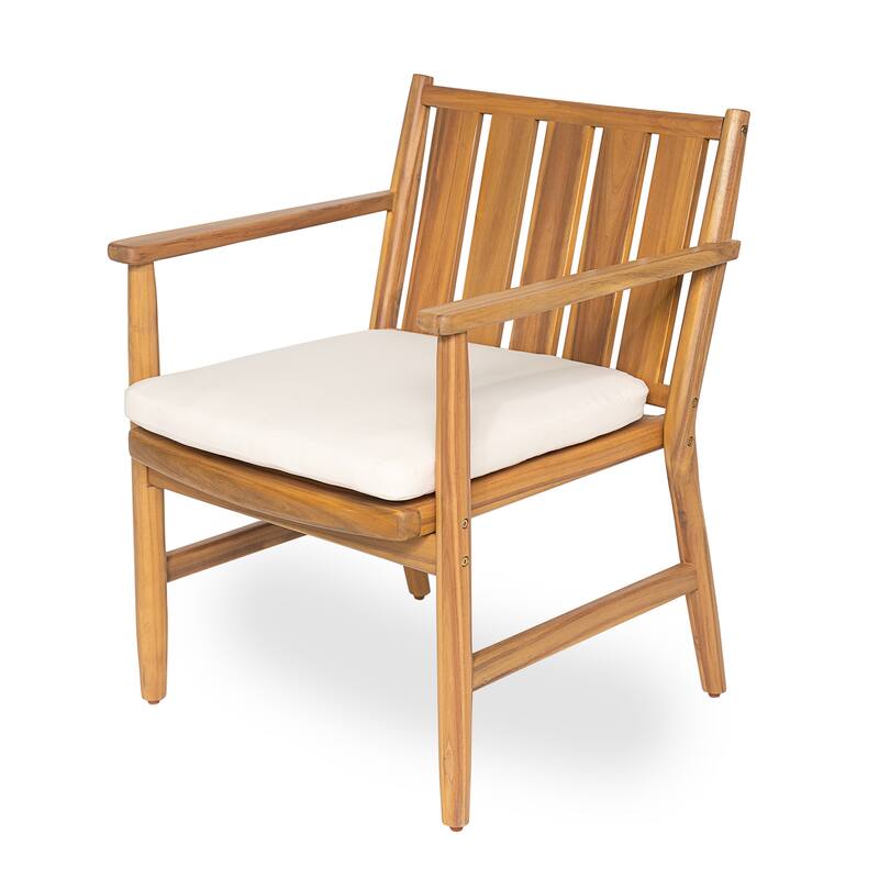 Christopher Knight Home - Modern Outdoor Acacia Wood Dining Chair Set with Weather-Resistant Frame (Set of 2)