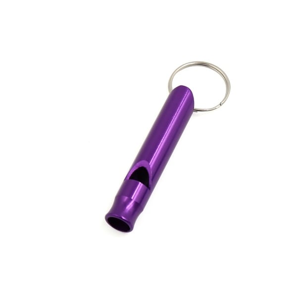 Camping Outdoor Aluminium Alloy Pendant Keychain Emergency Whistle Purple