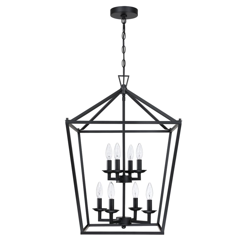 8-Light Geometric Cage Lantern Pendant Light