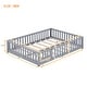 preview thumbnail 22 of 106, Twin/Full/Queen Size Floor Bed w/Door & Fence,Montessori Floor Bed for Kids,Solid Wood Twin/Full/Queen Bed Frame for Girls Boys
