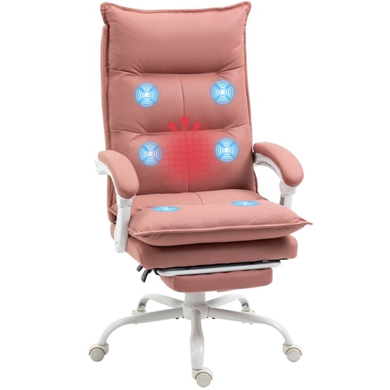 Massage Office Chair with Heating and Vibration Reclining Ergonomic Swivel - 26" W x 29.25" D x 45" -47.75" H