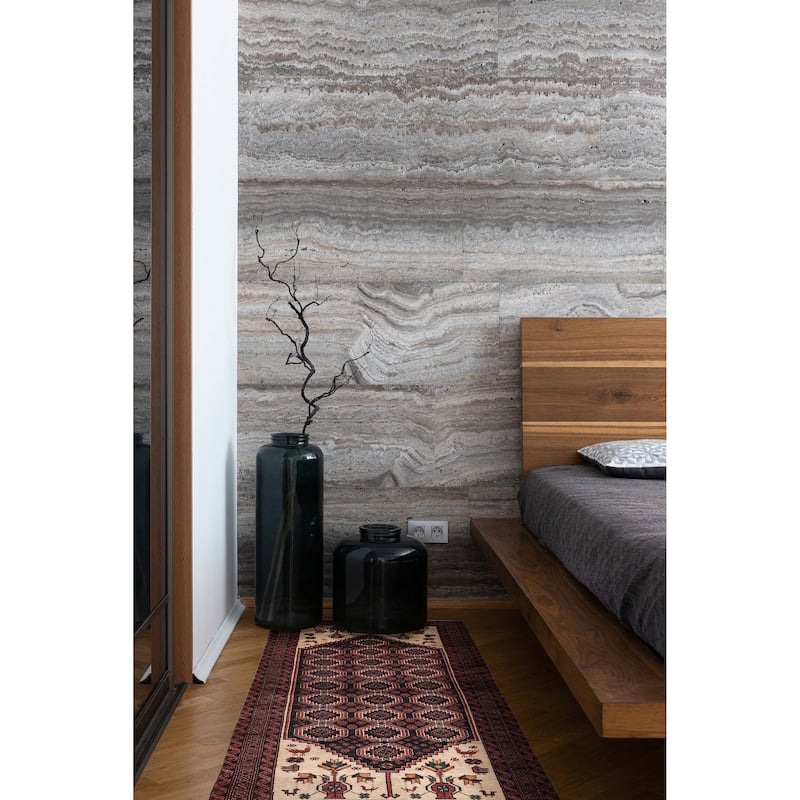 ECARPETGALLERY Hand-knotted Baluch Black, Red Wool Rug - 3'9 x 7'9