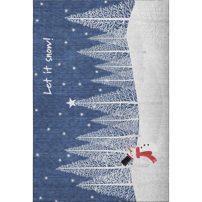 Premium Washable Super Soft Snowy Winter Holiday Mayfield Rug