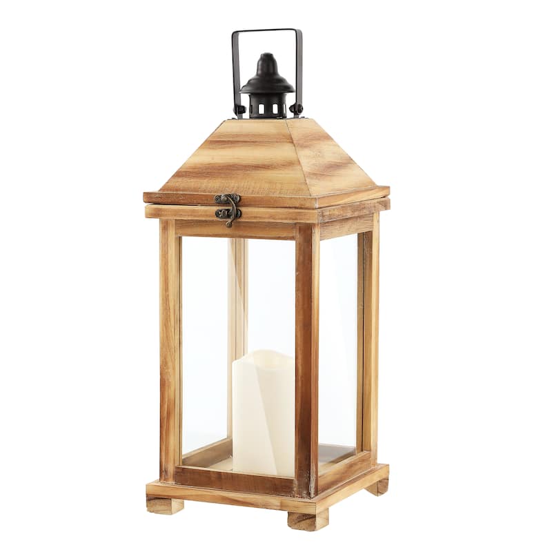 SAFAVIEH Lighting Elida Outdoor Lantern - 7"W x 7"D x 18"H