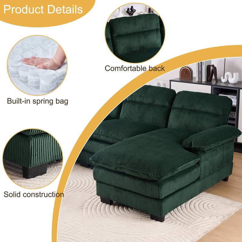 111.8" U-shaped profile sofa, including two single seats and two chaise
