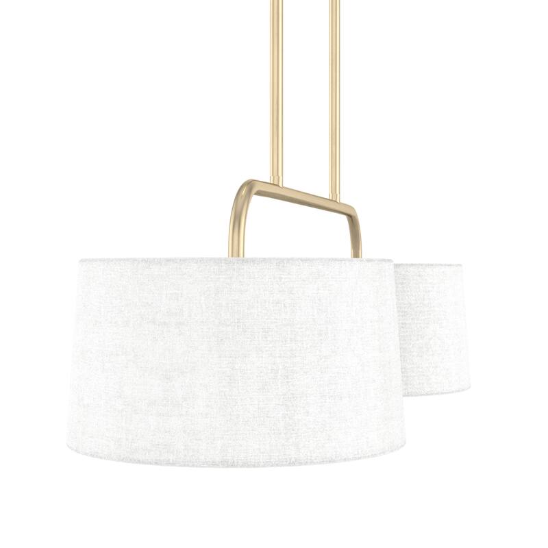 Hunter Cottage Hill Linear Chandelier - Dining Room, Kitchen Island - Modern, Transitional - Fabric Shades