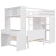 preview thumbnail 6 of 17, Multifunctional Design Loft Bed with Ladder, Wardrobe, Desk and Bookshelves, Full size, White