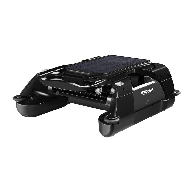 Solar Pool Cleaner w/ Remote - Auto Navigation, 24/7 Cleaning, Wall-Climbing, UV-Resistant - Black