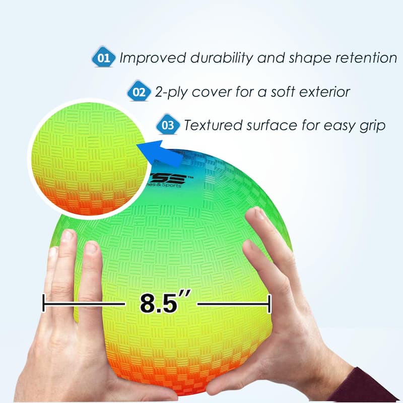 GSE™ 8.5" Inflatable Playground Balls, Kickball, Dodge Ball, Four Square Ball. Indoor/Outdoor Kids Toy Balls