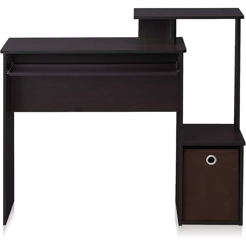 Writing Desk - Compact Computer Desk with Keyboard Drawer & CPU Storage - Modern Home Office Desk
