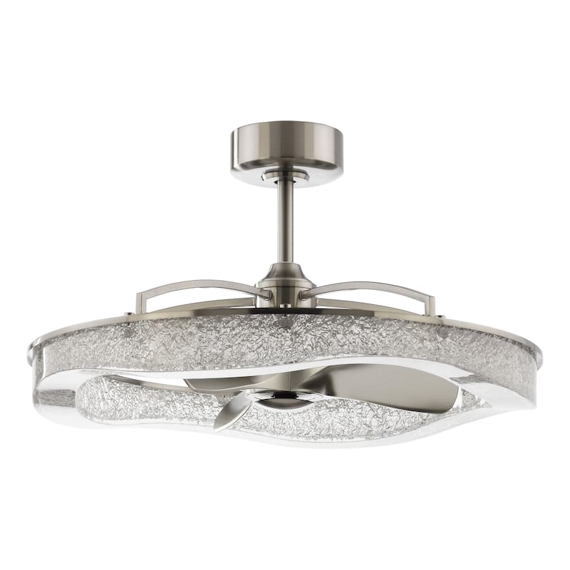 Perimost 33" Modern Brushed Nickel ABS 3-Blade LED Bladeless Ceiling Fan with Remote