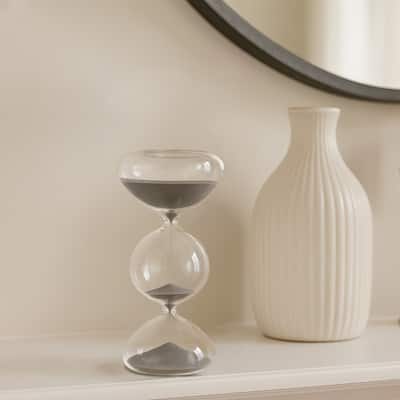 Glass Hourglass Timer Abstract Decorative Sculpture with Modern Design