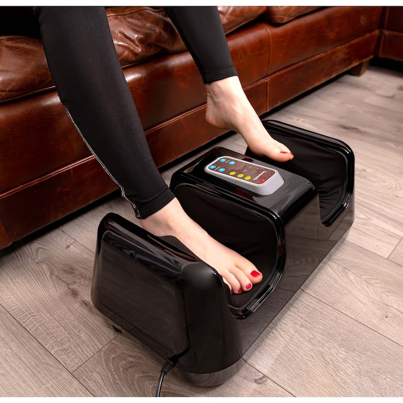 Carepeutic Lower Extremities Circulation Shiatsu Foot Massager with Kneading Rolling Vibration and Heat