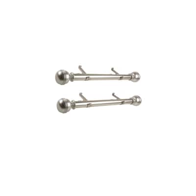 Bohemian Curtain Rods Set - Steel Rods & Resin Finials - 12-20 Inch - Satin Nickel - Window Drapery Rods - M