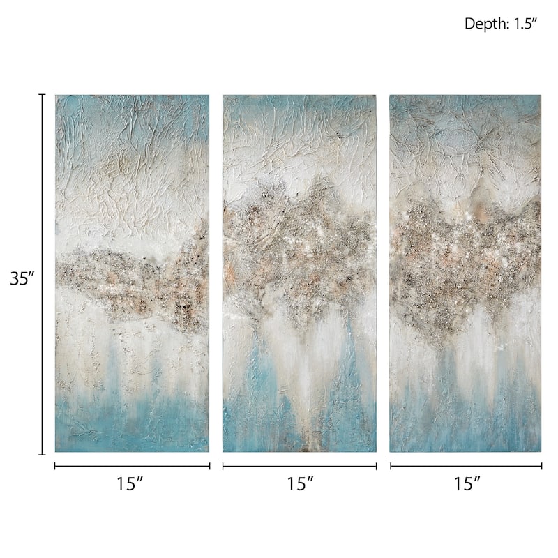 Madison Park Luminous Heavily Embellished 3-piece Canvas Wall Art Set