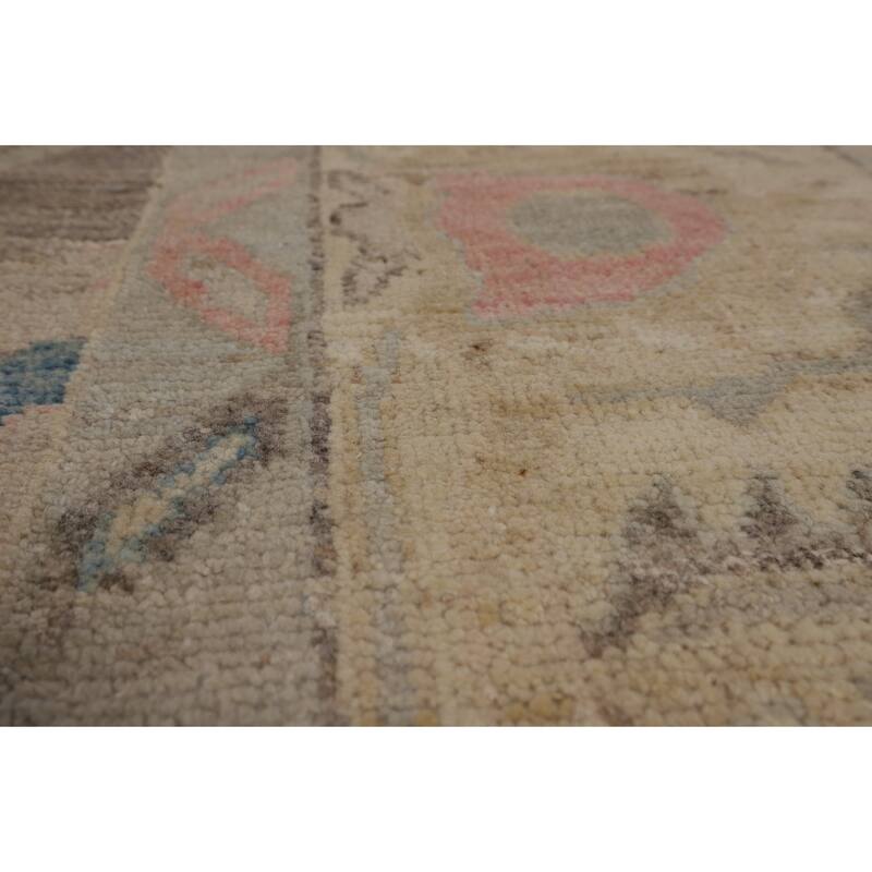 Brown Oushak Vegetable Dye Turkish Area Rug Handmade Wool Carpet - 8'3"x 9'10"