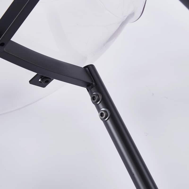 Modern Transparent Dining Chair with Clear Shell and Metal Legs, Easy-Clean Accent Chair for Home or Office