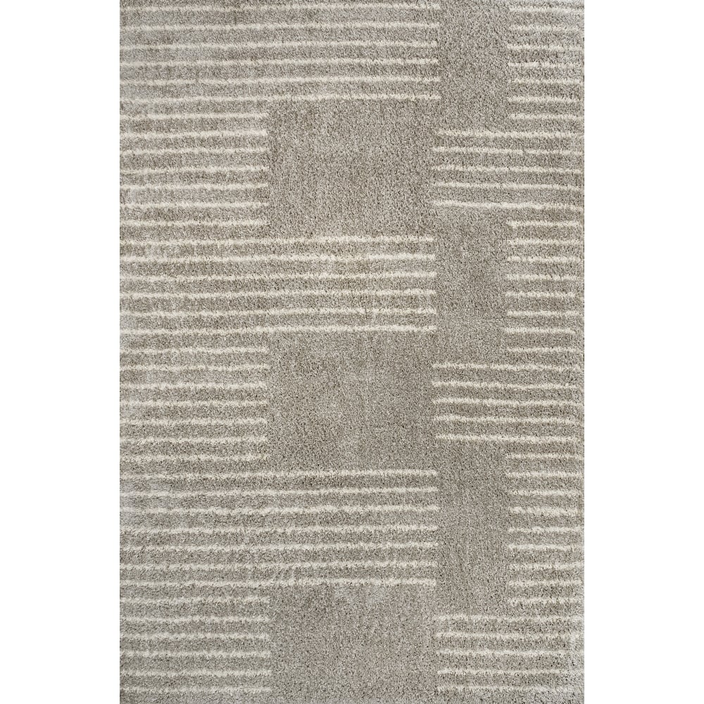 JONATHAN Y Elm Abstract Stripe Geometric Shag Area Rug
