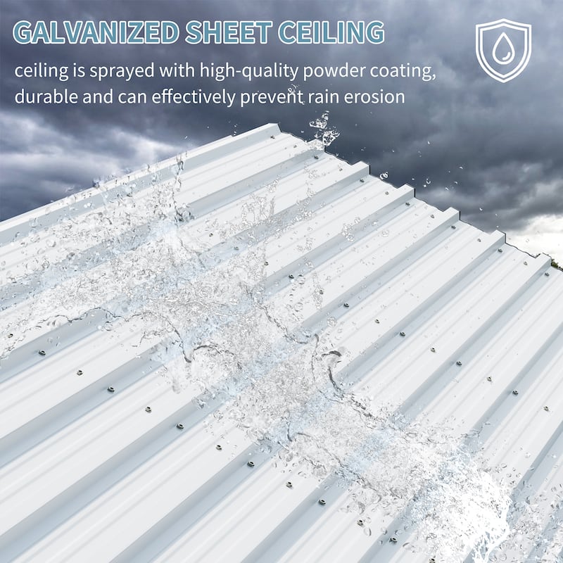 Futzca 12x20 ft Metal Carport, Outdoor Shelter Canopy