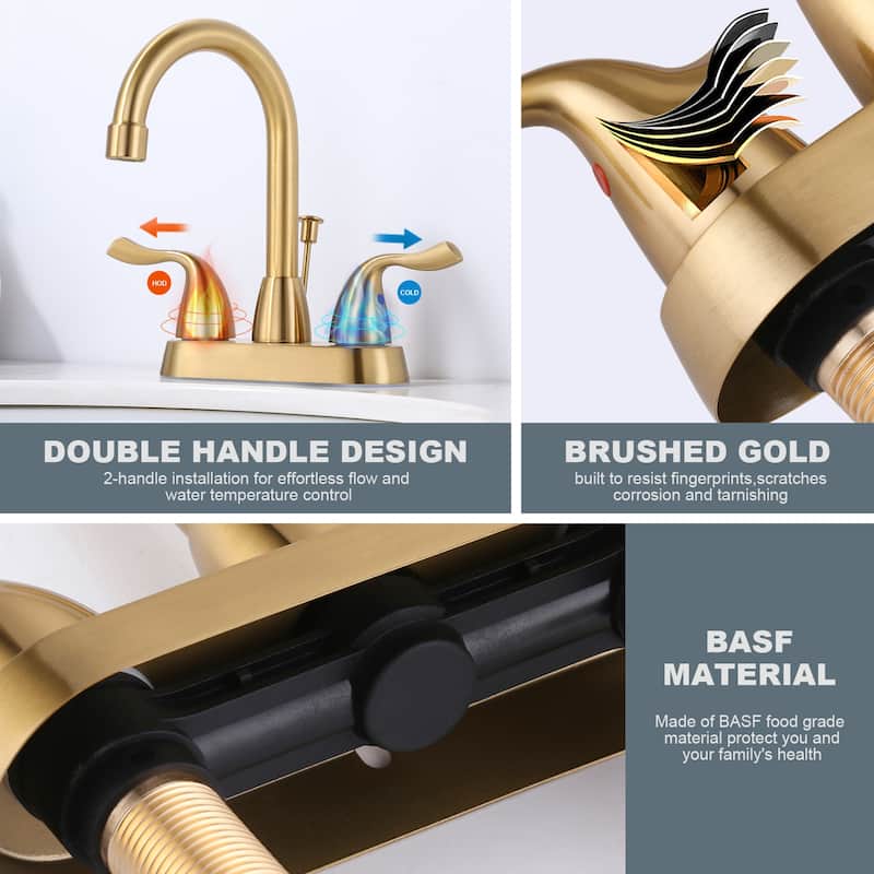 WOWOW 4 Inch Centerset Bathroom Faucet