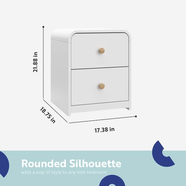 dimension image slide 1 of 4, Storkcraft Next Santos 2-Drawer Nightstand