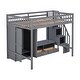 preview thumbnail 9 of 26, Full Size Loft Bed with Wardrobe,Storage Table and Storage Staircase
