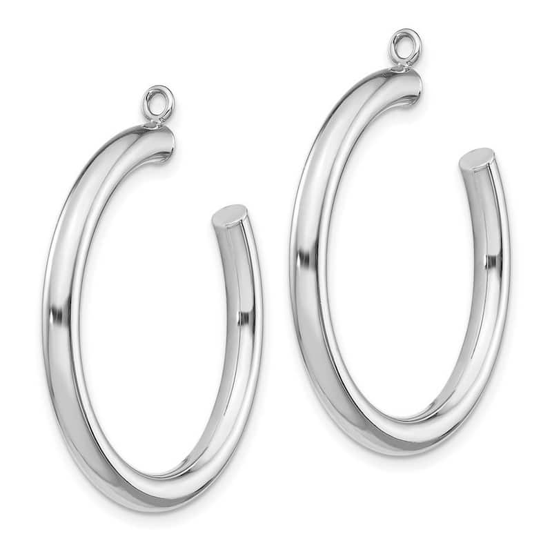 Curata 14k White Gold 30x3mm Polished Tube Hoop Earrings Jackets