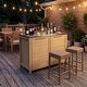 preview thumbnail 52 of 93, 100% Solid Wood Outdoor Kitchen Cabinet Set, Modular Patio BBQ Island Sideboard Buffet Pantry 51.2"W(Wood)