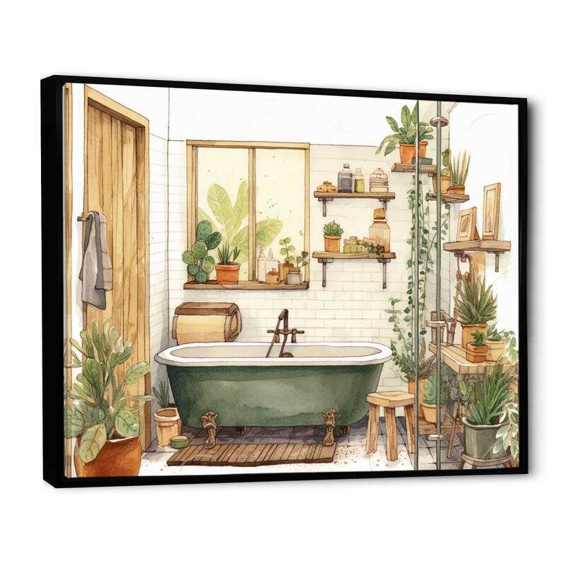 Designart "Natural Bathroom Decor XI" Bathroom Framed Wall Art Living Room