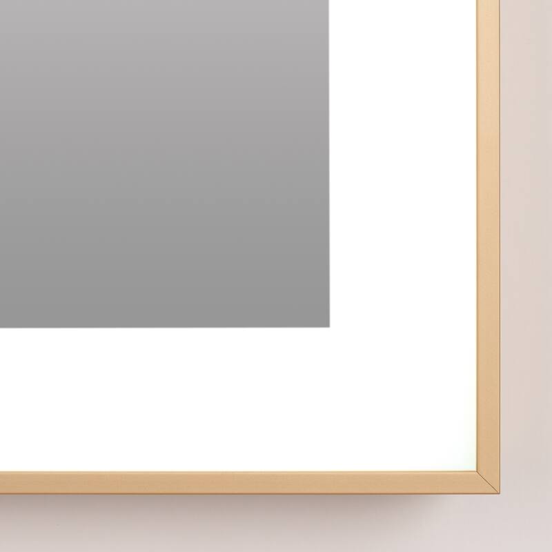 Wall Mounted Bathroom Framed LED Mirror With Dimmable Light Touch Sensor And Memory Function, Anti- Fog