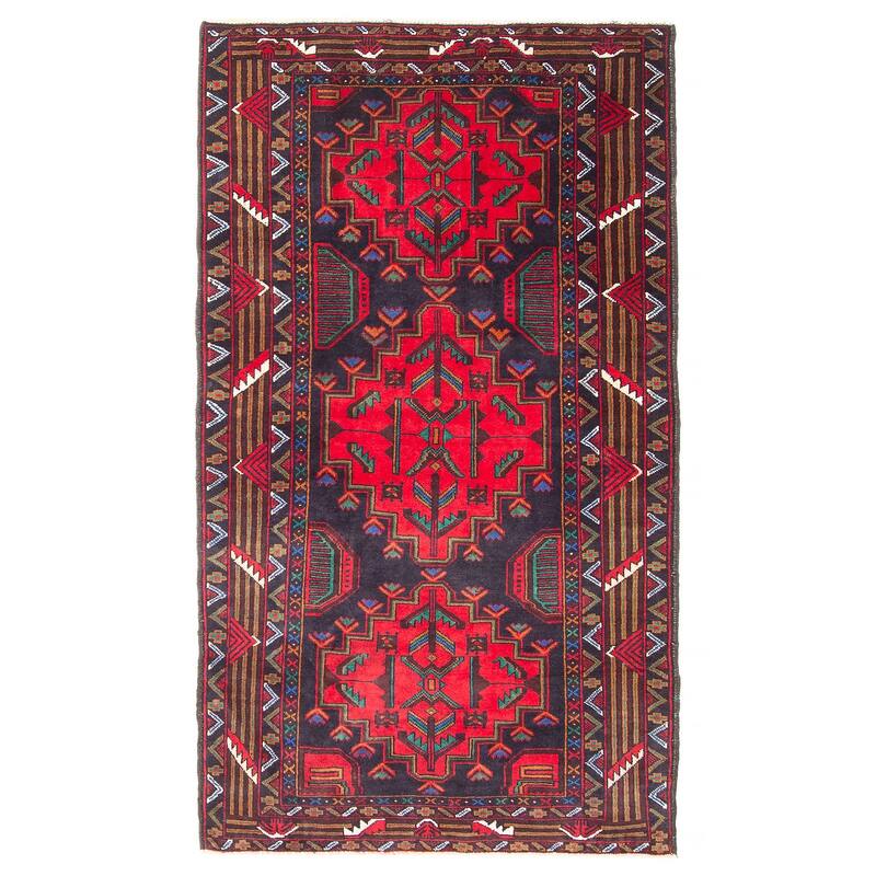 ECARPETGALLERY Hand-knotted Teimani Navy Wool Rug - 3'4 x 6'0 - 3'4 x 6'0 - Navy