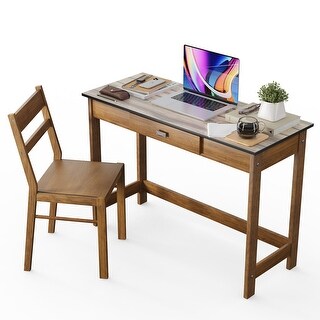 Gymax Kids Desk & Chair Set Study Table Writing Workstation w/ Drawer