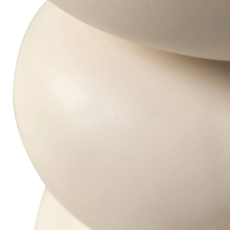 Sonia 13" Round Fiberstone Side Table with Three-Tier Design and Powder-Coated Finish