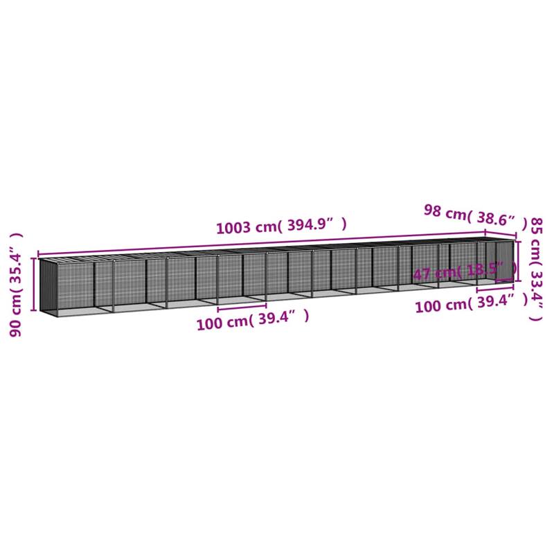 vidaXL Chicken Cage with Roof Metal Chicken Run Animal House Galvanized Steel
