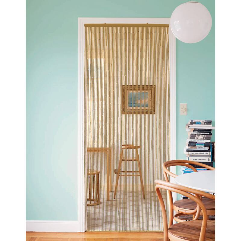 Bamboo Beaded Door Curtain 65 Strings 79" W x 36" W - 79" H x 36" W x 0.4" D