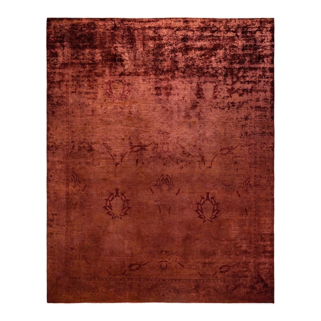 Overdyed, One-of-a-Kind Hand-Knotted Area Rug - Red - 8' 0" x 10' 1"