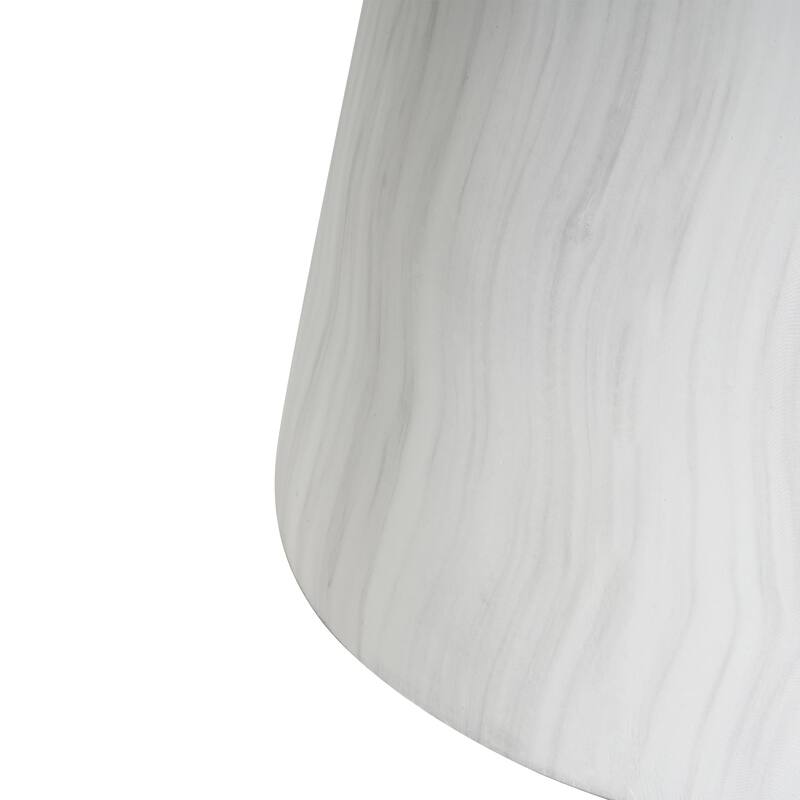 Outdoor Ponti Travertine Side Table, White - 15.65