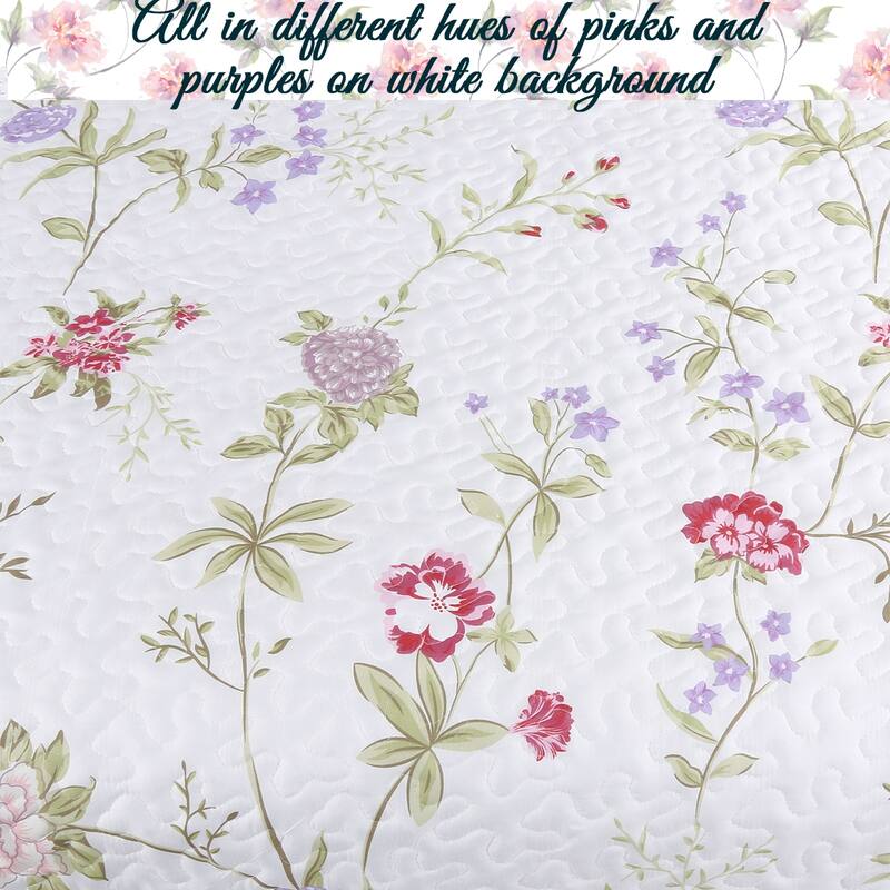 Cozy Line Lucie Floral 3-piece Quilt Bedding Set