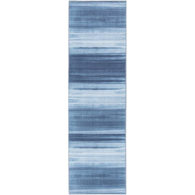 Calvin Klein Launder Indoor Abstract Area Rug - 2' 2" x 7' 6" - Blue/Aqua - Runner