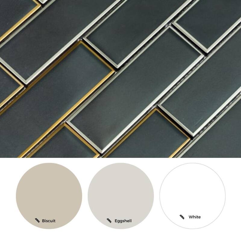 The Tile Life Athena 2x6 Black/ Silver Matte Glass Subway Mosaic Backsplash & Wall Tile
