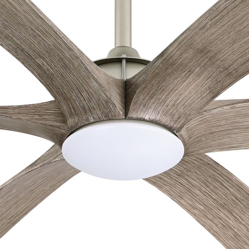 72-inch Driftwood 6-Blade Large DC Ceiling Fan with Light and Remote