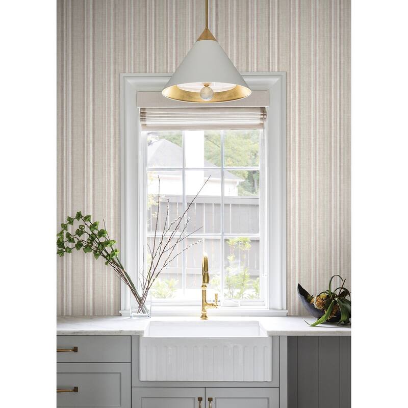 A-Street Prints Ayanna Rust Striped Wallpaper