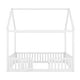 preview thumbnail 6 of 7, Full Size Wood House Bed with Fence and Door, White