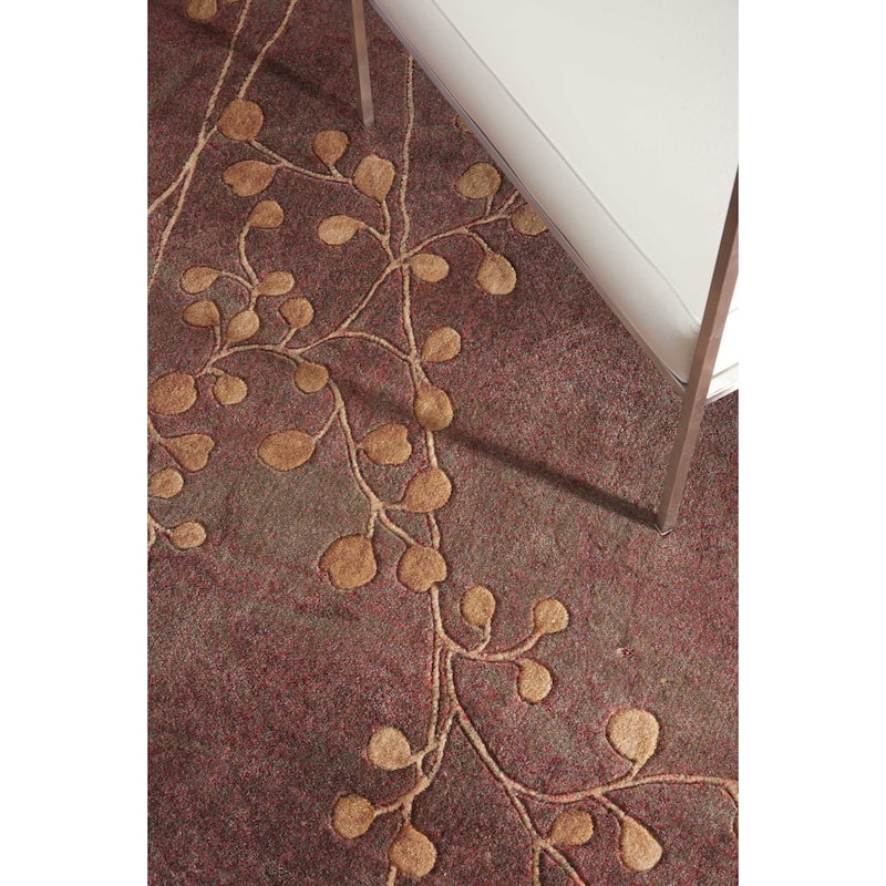 Nourison Somerset Contemporary Floral Area Rug - 3'6" x 5'6" - Dark Brown