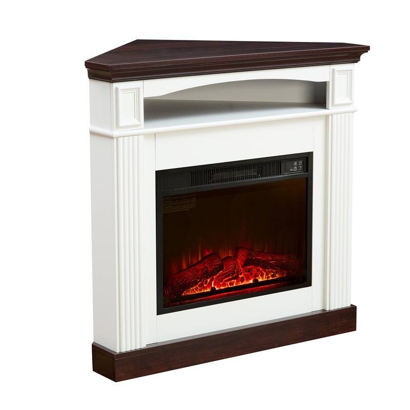 18/23 Inch Electric Fireplace Insert 3D Infrared Heater with Realistic Logs Flames Glass View IR Remote Control 1400W 120V,Black