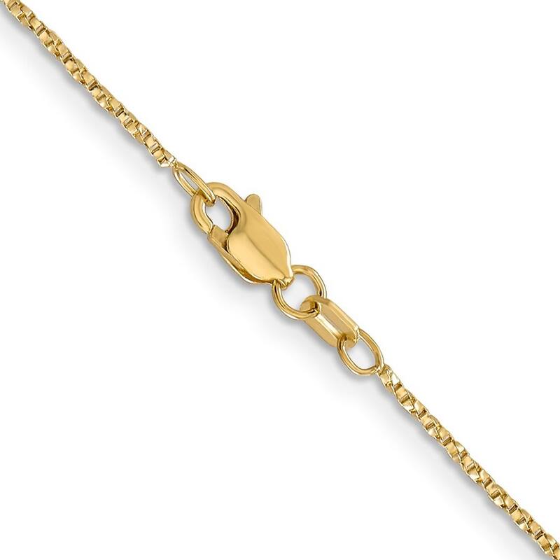 Curata 14k Yellow Gold Solid 0.95mm Twisted Box Chain Necklace (Lobster) Options: 16 18 20 24
