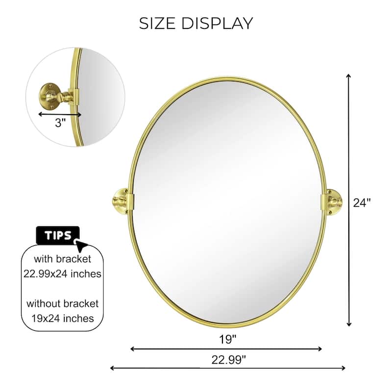 TEHOME Luecinda Oval Metal Wall Mirror