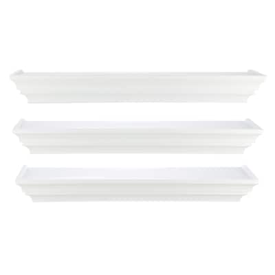 kieragrace KG Madison Wall Shelf, Set of 3 - White - 24"