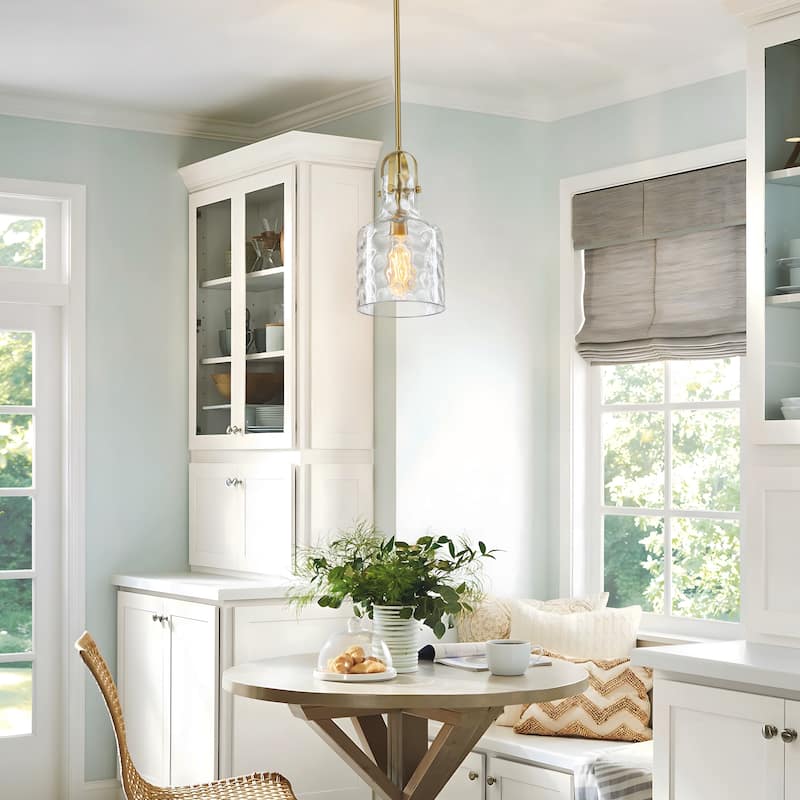 Starsky 1-Light 7.09in. Modern Globe Single Clear Hammered Glass Pendant